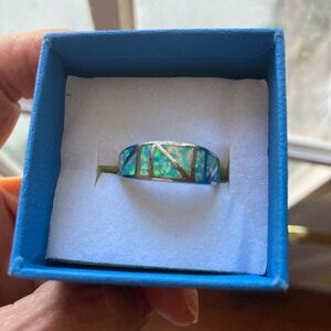 Lab Opal Inlay Ring 7